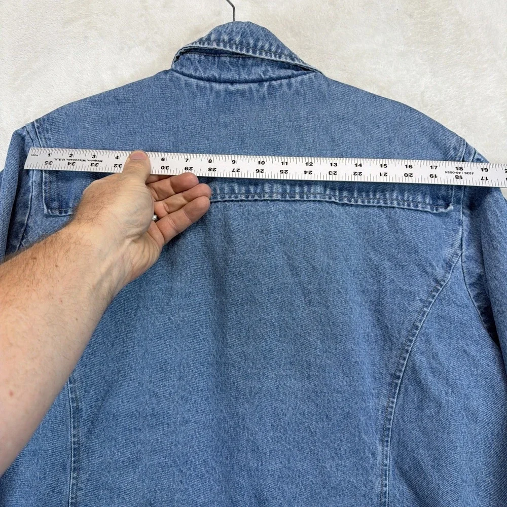 Casual & Co Denim Toggle Jacket Women's 2XL Blue Cottagecore Fisherman Utility - Picture 11 of 13